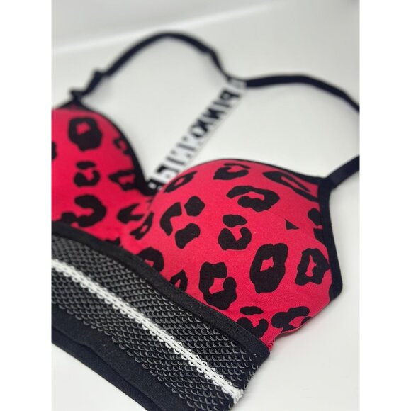 Victoria’s Secret PINK Cool & Comfy Wireless Bralette – Neon Red Leopard , XS/XP - Picture 3 of 6